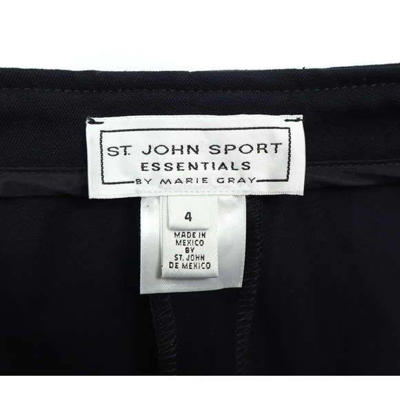 St. John Sport Essentials By Marie Gray Womens Stretch Side Zip Black Pants Sz 4 - Picture 6 of 8